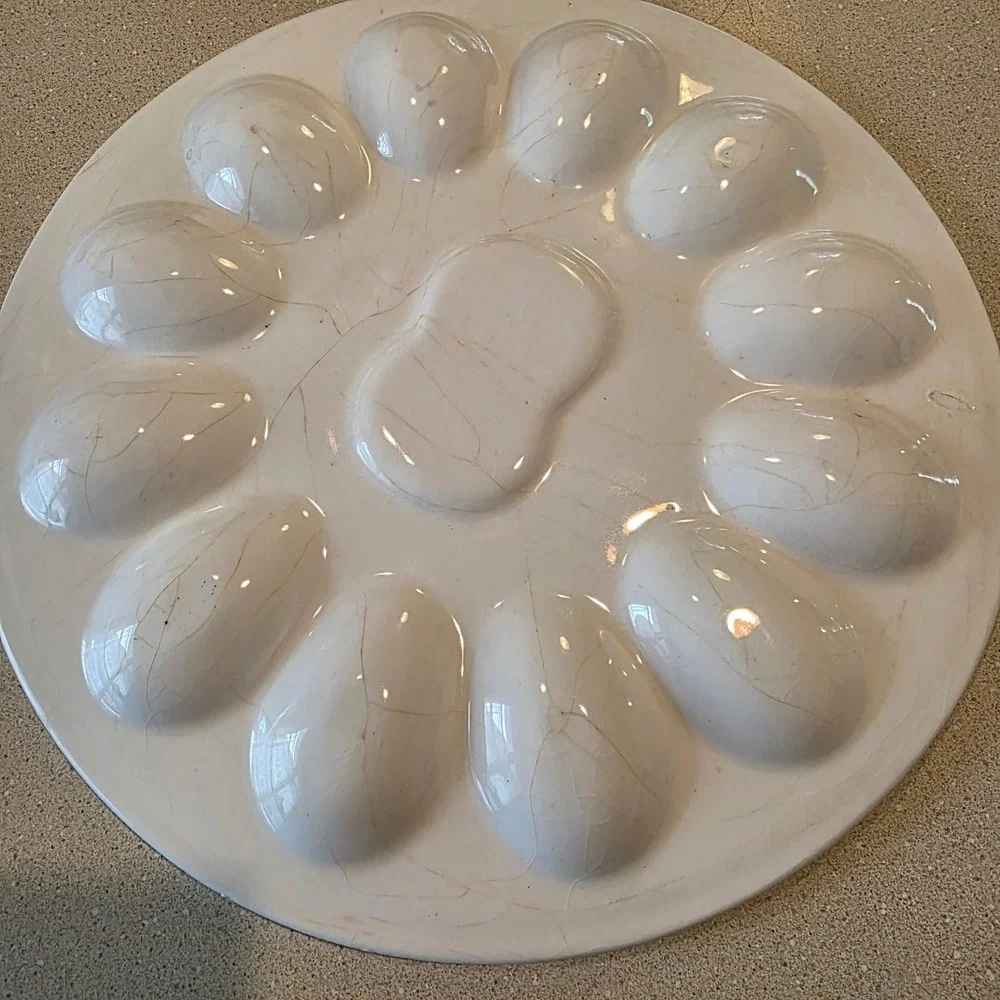 Vintage Ceramic Deviled Egg Plate 10